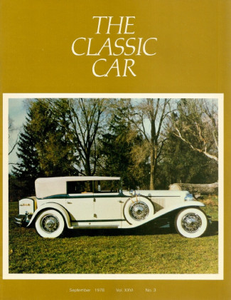 THE CLASSIC CAR 1978 SEPT - '30 CORD, '36 PACKARD 8 TOWNCAR, FRANKLIN-MERRIMAC